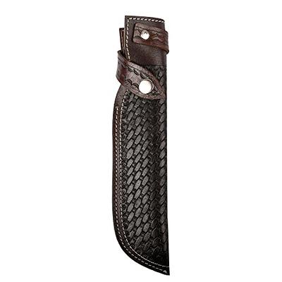 Basketweave Leather Sheath (Black) Fits up to 4 Fixed Blade