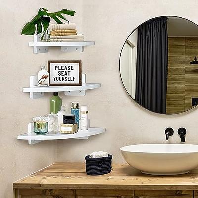 20/30/40/50 cm Wood Bathroom Shelf Bath Shower Shelf Bathroom Corner shelf  Wall Mounted