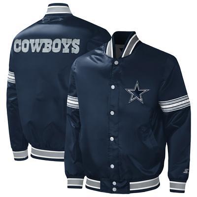 Dallas Cowboys Starter Home Game Satin Full-Snap Varsity Jacket - Gray