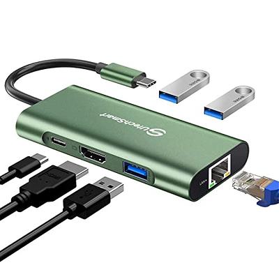 USB C Hub, UtechSmart USB C Ethernet Multiport Adapter, 6 In 1 USB