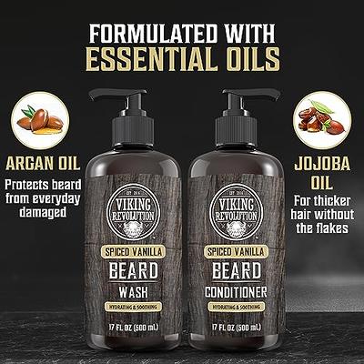 Viking Revolution Beard Wash and Beard Conditioner for Men with Argan Oil  and Jojoba Oil - Beard