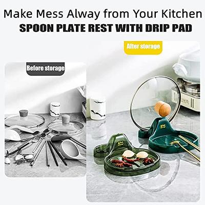 Plastic Kitchen Pot Pan Lid Cove, Kitchen Utensil Rest Ladle Spoon Holder,  Multifunction Kitchen Spatula Rack Non-Slip Silicone, Mat Plastic Stand ome  Cutting Board Rack Holder