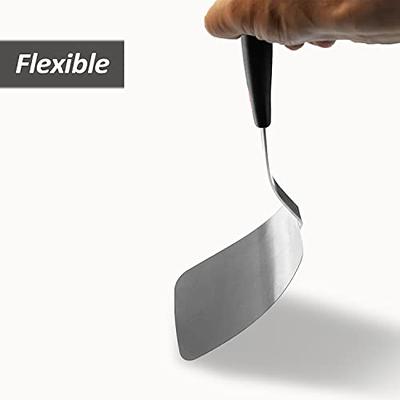 Stainless Steel Flexible Spatula Turner, VOVOLY Thin Metal Spatula for Cast  Iron Skillet, Thin Blade and Heat Resistant Silicone Handle, Great for Egg,  Cookie, Meat, Crep, Large - Yahoo Shopping