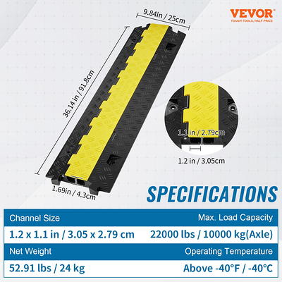 VEVOR Rubber Speed Bump, 1 Pack 2 Channel Speed Bump Hump, 72