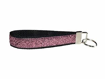 Black Glitter Keychain Wristlet for Women, Wristlet Keychain for Women