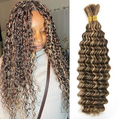 Ombre Water Wave Human Hair for Braiding Wet And Wavy Braiding Human Hair  Bulk No Weft for Micro Braids Crochet Hair for Bohemian Braids Double Drawn  100 Grams (2 of 50g) 20