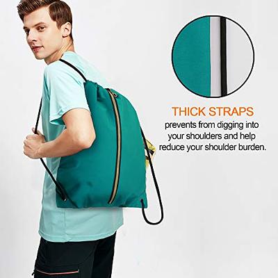 Backpack Bag, Waterproof Swimming Draw String Back Sack with Zip Pocket Gym  Cinch Tote Drawstring String Bags Sackpack Swim Bag for Men Women