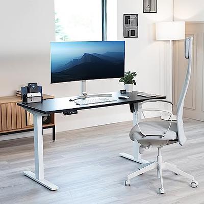 VIVO Electric 55x 24 Sit Stand Desk, Rustic Vintage Brown Top