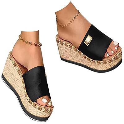 RUSAUISE Women's Espadrille Wedge Sandals