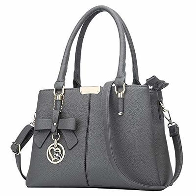 KKXIU 3 Zippered Compartments Purses and Handbags for Women Top Handle  Satchel Shoulder Ladies Bags (A-Grey) - Yahoo Shopping