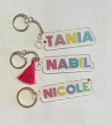 Personalized Name Keychain Custom Name Tag Colorful Tassel 