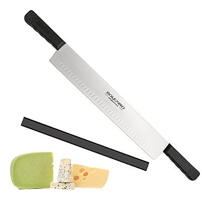 peloni Cheese-Slicer with Wire Cheese-Cutter, Stainless-Steel-Cheese-Slicer Board with 5 Replacement-Wire Cheese Cutters for Block-Cheese Metal