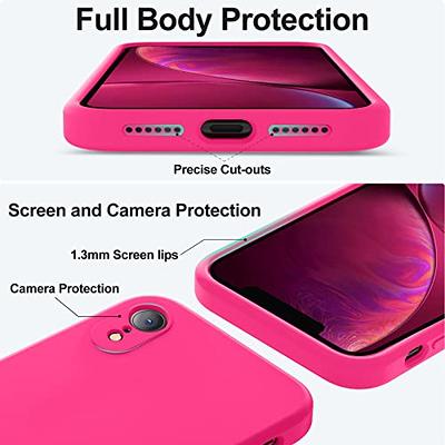 Vooii Funda compatible con iPhone XR, silicona líquida mejorada con bordes  cuadrados, protección de cámara, forro de microfibra antiarañazos suave