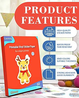 Printable Vinyl for Inkjet Printer,20 Sheets 8.3x 11.7 Clear Premium  Sticker Paper,Transparent Paper Sheet for DIY Crafts Stickers,Dries Quickly