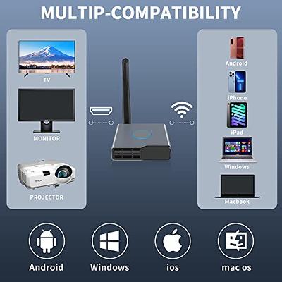 Wireless HDMI Transmitter and Receiver 4K, Wireless HDMI Extender, Wireless  HDMI Adapter Plug & Play 2.4/5GHz Streaming Video/Audio from Laptop, PC to