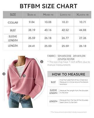 BTFBM Women's Casual Long Sleeve Half Zip Pullover Sweaters Solid V Neck  Collar Ribbed Knitted Loose Slouchy Jumper Tops