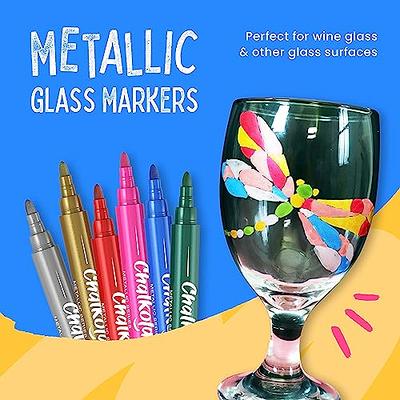 Funcils 10 Liquid Chalk Markers for Chalkboard, Windows, Glass, Blackboard,  Car, Mirror - 6mm Ink Tip Washable,Erasable, Neon Pens for Dry Erase Chalk