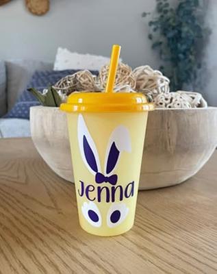 Bunny Ears Easter kids cups 12oz, kids cups with straws