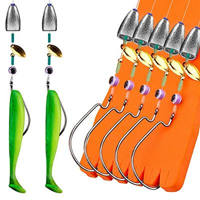  Afmivs Worm Hooks for Bass Fishing Hooks, 110pcs Bass