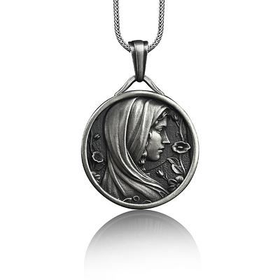 VIRGIN MARY FIGURE NECKLACE - Rebelger.com