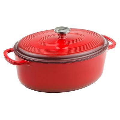 OLLAKOK 3.2 QT Enameled Cast Iron Dutch Oven with Lid Dual Handles Heavy Cast  Iron Pot (Wine Red) - Yahoo Shopping