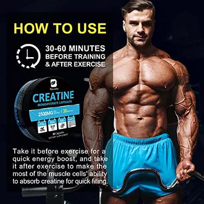 Creatine Monohydrate Powder 300 Grams (10.6oz), Unflavored, Pure, Micronized Creatine Powder, 5000mg(5g) Per Serving, 2 Month Supply, Vegan