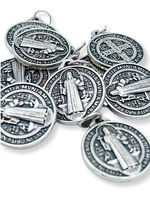 Caritas et Fides Bulk Pack of 10 - St. Benedict Medal Pendant - 3/4 Inch  Round Silver Oxidized St. Benedict Medals for Necklace, Medals for Jewelry  Catholic, Made in Italy - Yahoo Shopping