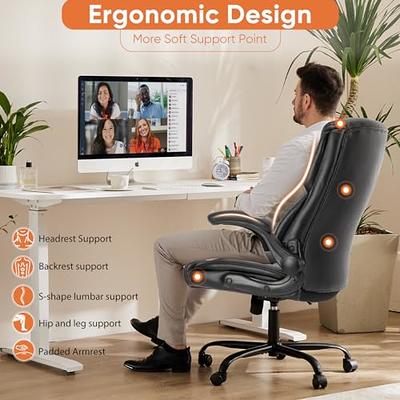 Sweetcripy Office Computer Desk Chair, Ergonomic High-Back Mesh Rolling  Work Swivel Chairs with Wheels, Comfortable Lumbar Support, Comfy Arms for