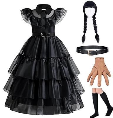 Ladies Halloween Wednesday Addams Family Gothic Manor Daughter Fancy Dress  Up