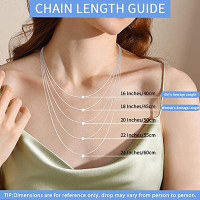 Jewlpire 925 Sterling Silver Chain Necklace Chain for Women Girls