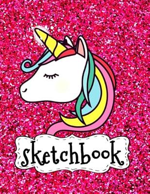 Sketch Book for Girls - Cute Unicorn Kawaii: 120 Pages, 8.5 x 11 inches  Sketchpad | Large Notebook for Drawing Kids, Journaling, Writing, Crayon