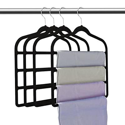 Velvet Pant Hangers Space Saving Non Slip Velvet Hangers, 4 Pack