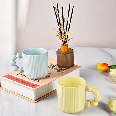 Koythin Ceramic Coffee Mug with Saucer Set, Cute Creative Cup Unique  Irregular Design for Office and…See more Koythin Ceramic Coffee Mug with  Saucer