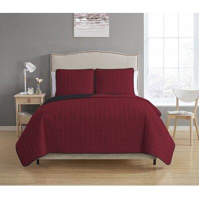 Ultra Soft Reversible Comforter Set King Burgundy/Black