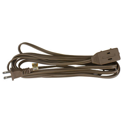 9' Brown Indoor Power Extension Cord with 3-Outlets and Safety Lock - Yahoo  Shopping