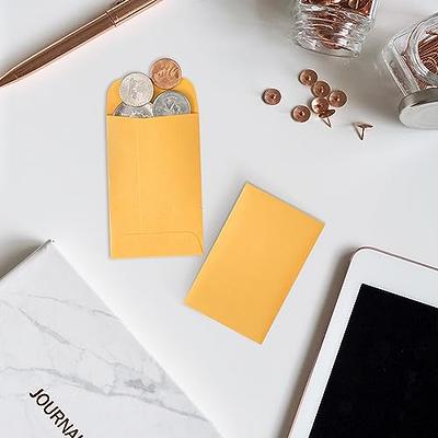 100 Pack Kraft Small Coin Envelopes Self-Adhesive Kraft Seed Envelopes Mini  Part