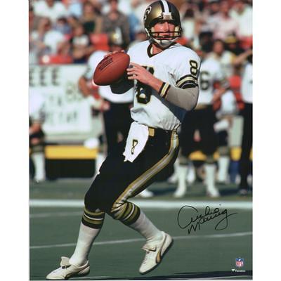 Archie Manning New Orleans Saints Autographed Mitchell & Ness Black Replica  Jersey