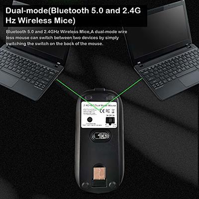 Mute Dual Mode Wireless Mouse Bluetooth Mice 2.4G For Laptop Tablet