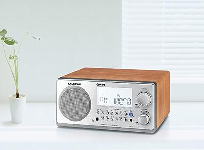 Sangean WR-2 AM / FM-RBDS Wooden Cabinet Digital Tuning Radio (Black) 