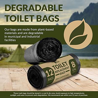 TRIPTIPS Biodegradable Portable Toilet Bags 8 gallon｜40 Count Camping