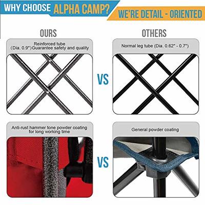 ALPHA CAMP Portable Oversized Camping Chair Padded Moon Saucer Chair Cup  Holder