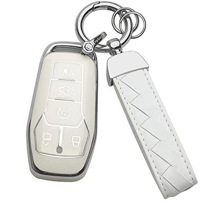 for Ford Key Fob Cover with Keychain, Leather Keyless Entry Car