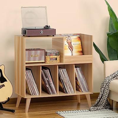 Lerliuo Record Player Stand with 4 Cabinet Holds Up to 220 Albums