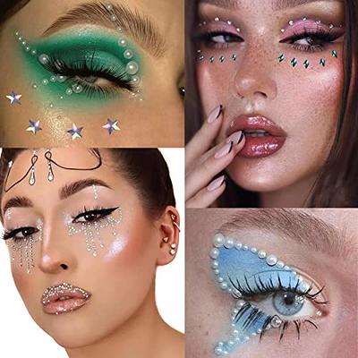 FRCOLOR Blush Makeup 6 Sheets Face Stickers Jewels Eye Body Face Gems  Rhinestone Stickers Self Adhesive Face Jewels Make- up Stickers Face Jewels