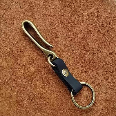 PH PandaHall Fish Hook Keychain, Brass Key Ring Golden Solid U Shape Key  Hook Belt Keyring Pocket Clip with Key Shackle Heavy Duty Car keychain for