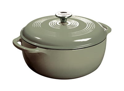 Lodge Cast Iron 6 Quart Enameled Cast Iron Dutch Oven, Sage - Yahoo Shopping