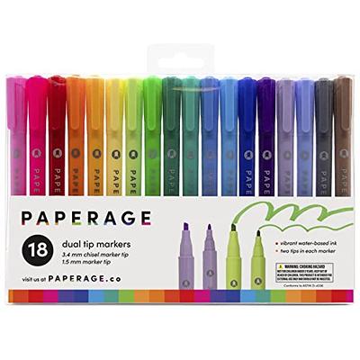 PAPERAGE Dual Tip Markers, Broad and Fine Point Tip, Assorted Rainbow  Colors, 18 Pack, Double Ended Markers for Adults, School, Drawing,  Journaling and More - Yahoo Shopping