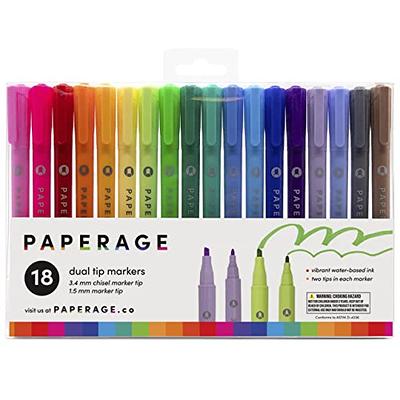 Arteza Permanent Marker, Rainbow, Brush & Fine Tip- Set of 24