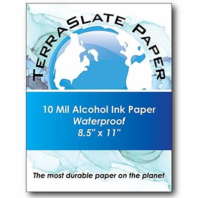 TerraSlate Paper, 10 Mil 8.5” x 11” Alcohol Ink Paper, Waterproof &  Non-Porous Alcohol Ink Drawing Paper, Wipeable Alcohol Ink Craft Paper