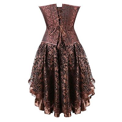 frawirshau Women's Steampunk Costume Corset Dress Steam Punk